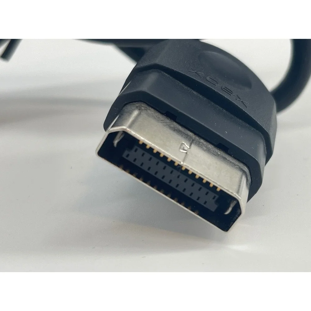 Microsoft Xbox AV Cable OS Black Excellent OEM Composite RCA Video Audio